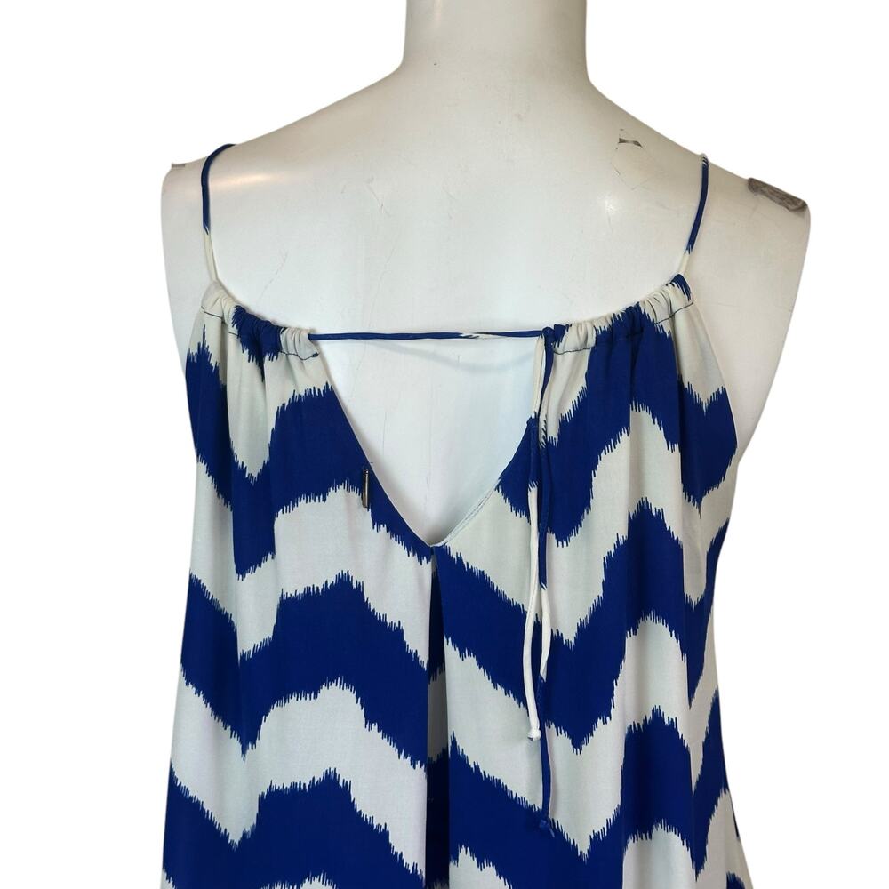 T-Bags Los Angeles Blue and White Chevron Print Jersey Maxi Dress sz XS - Picture 9 of 16